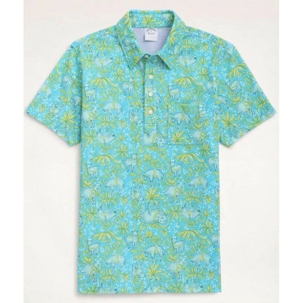 NWT brooks brothers  Cotton Vintage Lamb Print Polo‎ Shirt Size XL Retail $118